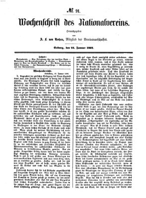 Wochenschrift des Nationalvereins Freitag 24. Januar 1862