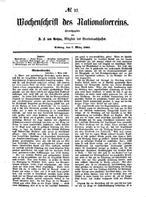 Wochenschrift des Nationalvereins Freitag 7. März 1862