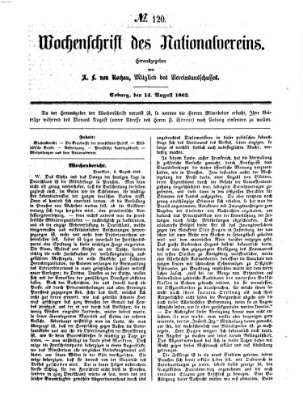 Wochenschrift des Nationalvereins Freitag 15. August 1862