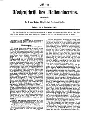 Wochenschrift des Nationalvereins Freitag 5. September 1862