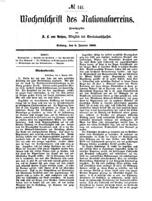 Wochenschrift des Nationalvereins Freitag 9. Januar 1863