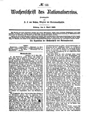 Wochenschrift des Nationalvereins Freitag 3. April 1863