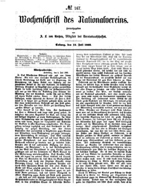 Wochenschrift des Nationalvereins Sonntag 12. Juli 1863