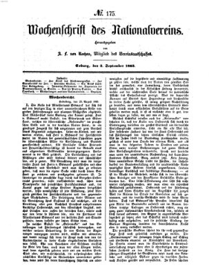 Wochenschrift des Nationalvereins Donnerstag 3. September 1863