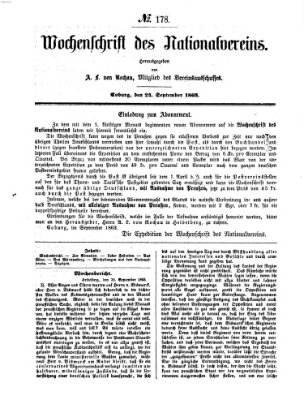 Wochenschrift des Nationalvereins Donnerstag 24. September 1863