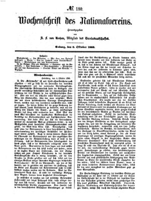 Wochenschrift des Nationalvereins Donnerstag 8. Oktober 1863