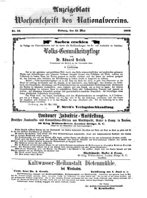 Wochenschrift des Nationalvereins Freitag 23. Mai 1862