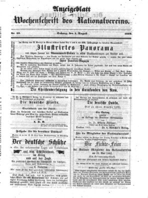 Wochenschrift des Nationalvereins Freitag 1. August 1862