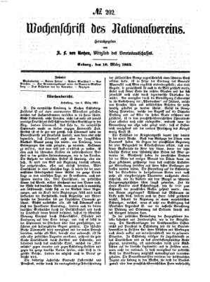 Wochenschrift des Nationalvereins Donnerstag 10. März 1864