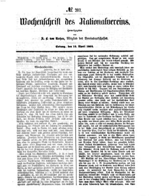 Wochenschrift des Nationalvereins Donnerstag 14. April 1864