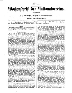 Wochenschrift des Nationalvereins Donnerstag 4. August 1864