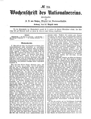 Wochenschrift des Nationalvereins Donnerstag 11. August 1864