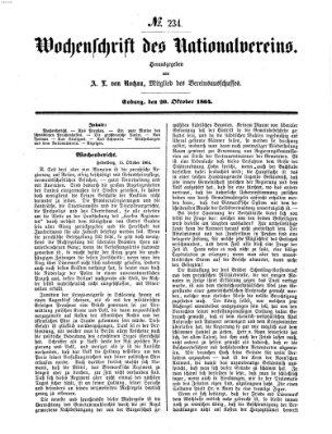 Wochenschrift des Nationalvereins Donnerstag 20. Oktober 1864