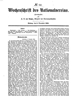 Wochenschrift des Nationalvereins Donnerstag 8. Dezember 1864