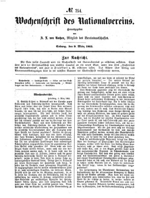 Wochenschrift des Nationalvereins Donnerstag 9. März 1865