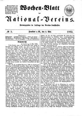 Wochen-Blatt des National-Vereins (Wochenschrift des Nationalvereins) Donnerstag 4. Mai 1865