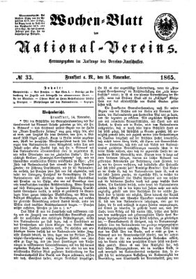 Wochen-Blatt des National-Vereins (Wochenschrift des Nationalvereins) Donnerstag 16. November 1865