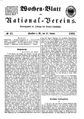 Wochen-Blatt des National-Vereins (Wochenschrift des Nationalvereins) Donnerstag 25. Januar 1866