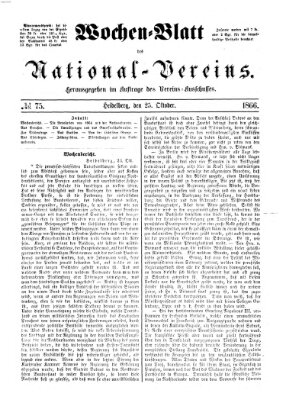 Wochen-Blatt des National-Vereins (Wochenschrift des Nationalvereins) Donnerstag 25. Oktober 1866