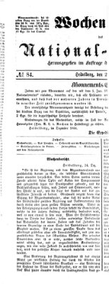 Wochen-Blatt des National-Vereins (Wochenschrift des Nationalvereins) Donnerstag 27. Dezember 1866