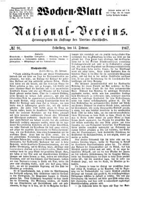 Wochen-Blatt des National-Vereins (Wochenschrift des Nationalvereins) Donnerstag 14. Februar 1867