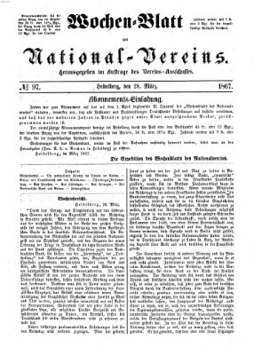 Wochen-Blatt des National-Vereins (Wochenschrift des Nationalvereins) Donnerstag 28. März 1867