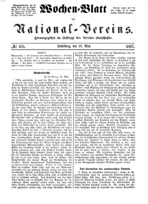 Wochen-Blatt des National-Vereins (Wochenschrift des Nationalvereins) Donnerstag 23. Mai 1867