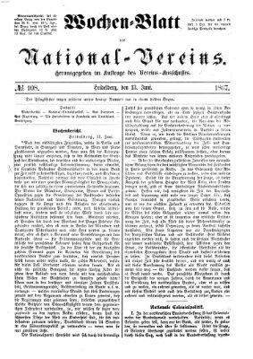 Wochen-Blatt des National-Vereins (Wochenschrift des Nationalvereins) Donnerstag 13. Juni 1867