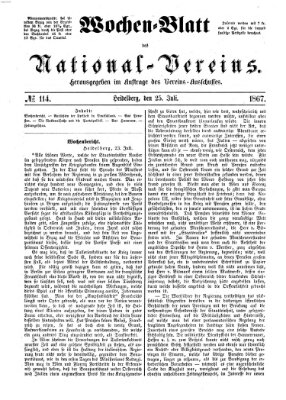 Wochen-Blatt des National-Vereins (Wochenschrift des Nationalvereins) Donnerstag 25. Juli 1867