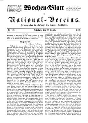 Wochen-Blatt des National-Vereins (Wochenschrift des Nationalvereins) Donnerstag 29. August 1867