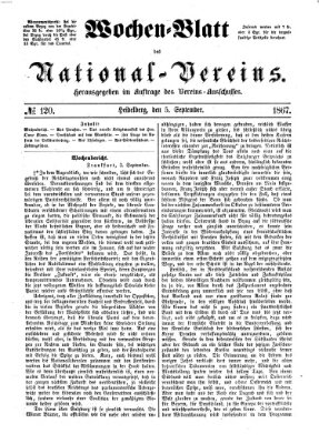 Wochen-Blatt des National-Vereins (Wochenschrift des Nationalvereins) Donnerstag 5. September 1867