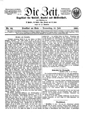 Die Zeit Donnerstag 11. Juli 1861