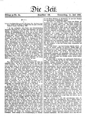 Die Zeit Donnerstag 11. Juli 1861