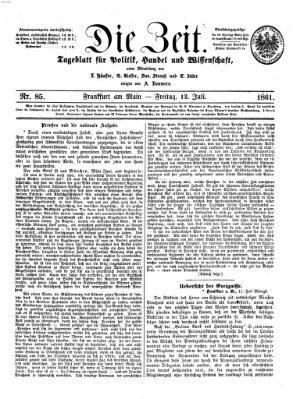 Die Zeit Freitag 12. Juli 1861