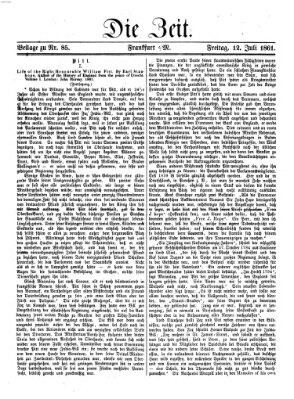 Die Zeit Freitag 12. Juli 1861