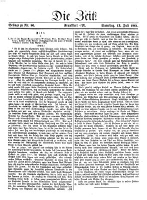 Die Zeit Samstag 13. Juli 1861