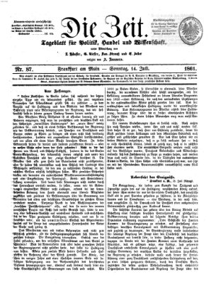 Die Zeit Sonntag 14. Juli 1861