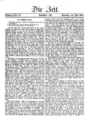 Die Zeit Sonntag 14. Juli 1861