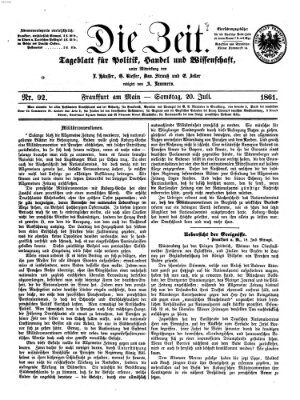 Die Zeit Samstag 20. Juli 1861