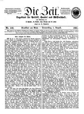 Die Zeit Donnerstag 1. August 1861