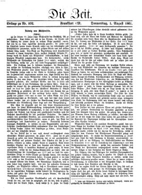 Die Zeit Donnerstag 1. August 1861