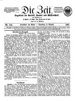 Die Zeit Samstag 3. August 1861