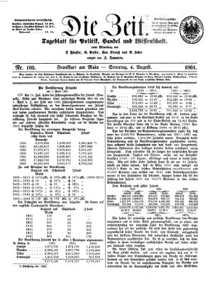 Die Zeit Sonntag 4. August 1861