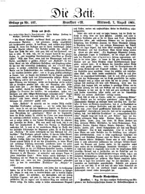 Die Zeit Mittwoch 7. August 1861