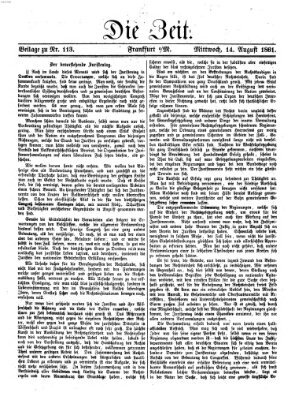 Die Zeit Mittwoch 14. August 1861