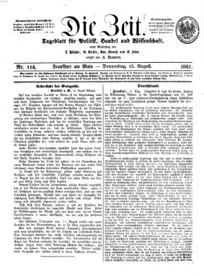 Die Zeit Donnerstag 15. August 1861