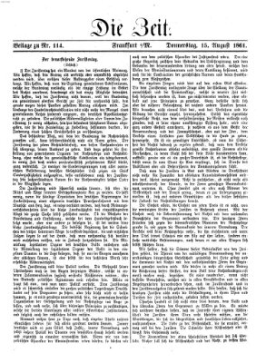 Die Zeit Donnerstag 15. August 1861