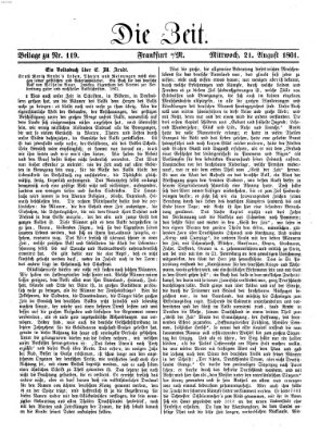 Die Zeit Mittwoch 21. August 1861