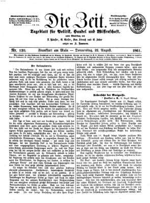 Die Zeit Donnerstag 22. August 1861