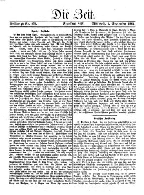 Die Zeit Mittwoch 4. September 1861